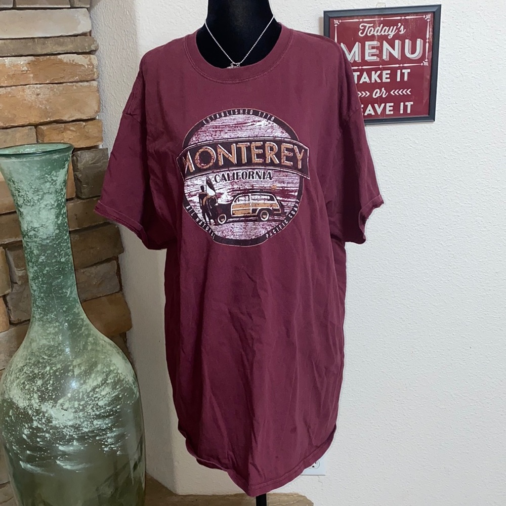 2/$20 Port & Company- Maroon “Monterey” T-Shirts